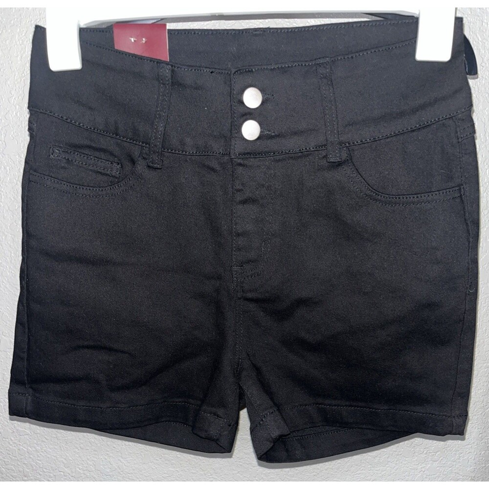 T&Y Denim Shorts Women Sz 9/10 Black - Picture 4 of 6